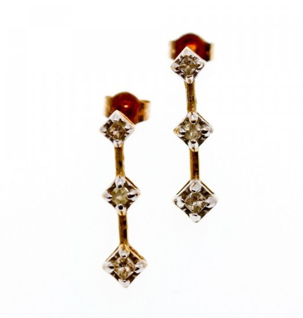 10K Yellow Gold Diamonds Earrings